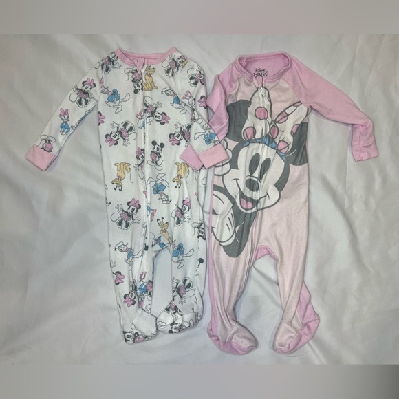 Disney Other - Disney Baby Minnie Mouse Footed Pajamas set of 2 size 3 months
